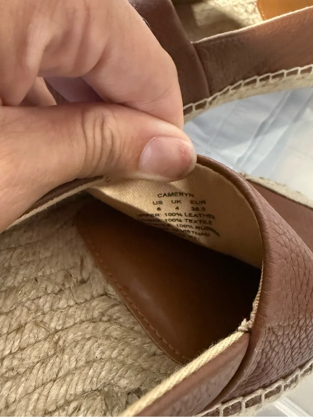 Ralph Lauren Brown Leather Espadrille Flats
